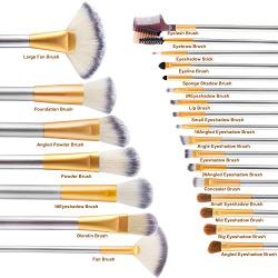 Make up Brushes, VANDER LIFE 24pcs Premium Cosmetic Makeup Brush Set for Foundation Blending Blush Concealer Eye Shadow, Cruelty-Free Synthetic Fiber Bristles, Travel Makeup bag Included, Champagne