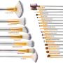 Make up Brushes, VANDER LIFE 24pcs Premium Cosmetic Makeup Brush Set for Foundation Blending Blush Concealer Eye Shadow, Cruelty-Free Synthetic Fiber Bristles, Travel Makeup bag Included, Champagne