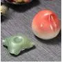 KUKI Cute Peach Shape Ceramic Portable Travel Tea Seal Canister Jar Storage/Tea Containers/Tea Pot/Tea Candy/Coffee Bean Storage/Business Wedding Gifts (one pcs)