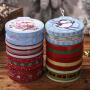 Amosfun 8PCS Christmas Tin Box Round Candy Cookie Tins Boxes for Xmas Party Gift