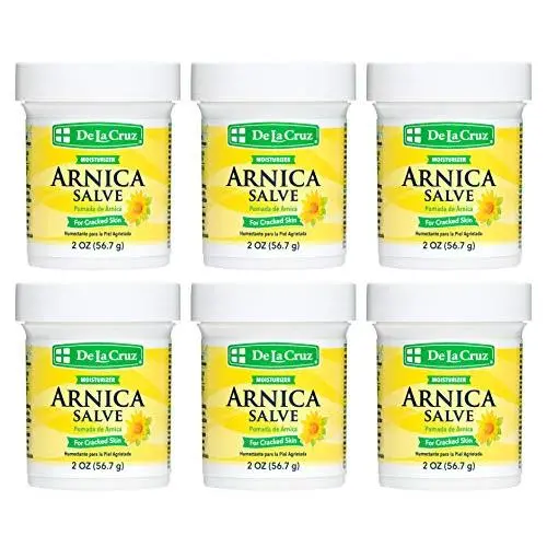 De La Cruz Arnica Salve for Cracked Skin, No Preservatives, Artificial Colors or Fragrances, Made in USA 2 OZ. (6 Jars ) De La Cruz Arnica Salve for Cracked Skin, No Preservatives, Artificial Colors or Fragrances, Made in USA 2 OZ. (6 Jars )