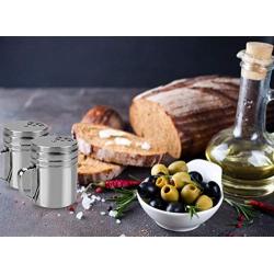 JUSTDOLIFE Stainless Steel Dredge Salt Shaker Seasoning Can Rotating Sugar Shaker Barbecue Sauce Spice Bottle Spice/Pepper Shaker 3PCS