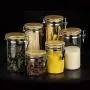 Bouteilles de Rangement en Verre UPKOCH avec Couvercles en Bambou Clip Airtight pour Thé, Café, Graines de Café, Sucre, Sel Bouteilles de Rangement en Verre UPKOCH avec Couvercles en Bambou Clip Airtight pour Thé, Café, Graines de Café, Sucre, Sel