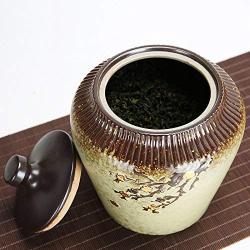 HongTeng Tea Caddy with Lids Chinese-style Non-woven Fabric Moisture-proof Ceramic Sealed Tea Storage Jars Storage Tanks (Color : Light green)