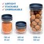 Wonder Worker Hit Acrylic Canister Set of 3 Stackable Airtight Storage Jars 1250/450/150 ml