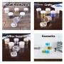 Home Décor Premium Clear 2 Ounce Plastic Jar Containers Storage Durable Strong Decorative