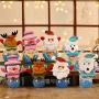 STOBOK Christmas Cookie Jar Candy Jar Storage Container Gift Plush Plastic Bottle Elk Santa Snowman Xmas Decor Desktop Ornament