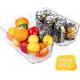 E-Gtong 2 Pack Plastic Refrigerator and Freezer Storage Bins Holder, BPA Free Food Storage Organizer Bins, Clear Fridge Organizer Bins 12.3’’ Long