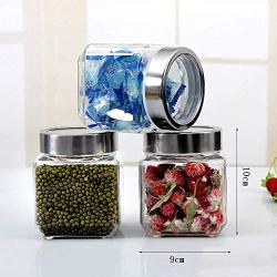 Kitchen Food Storage Jar Airtight Food Storage Storage Tank 6 Only Transparent Glass Sealed Jar Dried Fruit/candy/tea Fresh-keeping Cans（450ml）