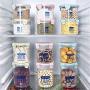 LLY Food Storage Container Jar Set, Three Different Size Clear Food Grade Plastic Kitchen Food Grains Cereal Containers - 3 Pack