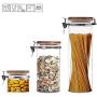 Onebrake Airtight wood lid Borosilicic glasses Canister Set, Food Storage Container Jars Set of 3 (0.5/1.2/2.0 L)