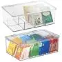 Organisateur en plastique transparent mDesign - 2 Lot - Pour Sachets de Thé, Tasses, Pods, Paquets, Accessoires pour Condiments. Organisateur en plastique transparent mDesign - 2 Lot - Pour Sachets de Thé, Tasses, Pods, Paquets, Accessoires pour Condiments.