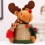 TOPBATHY 2pcs Christmas Candy Jar Food Storage Container Reindeer Snowman Doll Cookie Gift Bottle Jar for Xmas Holiday Party Supplies