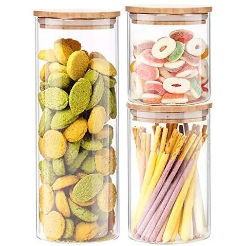 Ensemble de Récipients de Conservation Alimentaire WANGLX ST, Pots de Conservation Durable avec Bouchon en Bois, Idéal pour Céréales et Aliments Secs/Liquides. Ensemble de Récipients de Conservation Alimentaire WANGLX ST, Pots de Conservation Durable avec Bouchon en Bois, Idéal pour Céréales et Aliments Secs/Liquides.