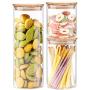WANGLX ST Storage Jar Food Storage Container Set Pantry Durable Seal Pot Cereal Storage Containers Dry Foods Liquids Containers Wooden Lid, A
