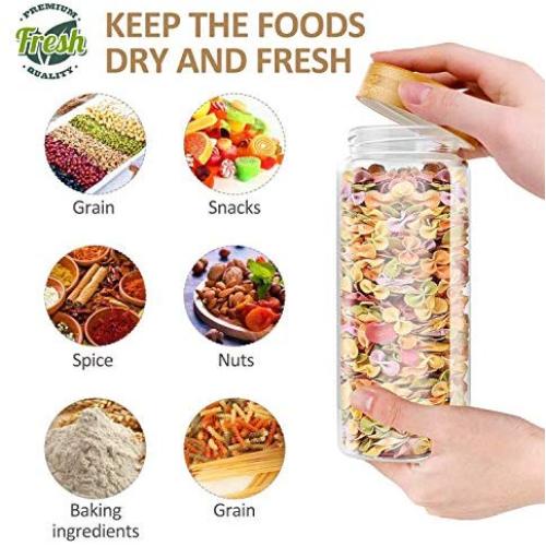 Weetall Glass Storage Jars Kitchen Canisters Set-3 1.2L, Glass Cans with Lids Sealed Food Storage Containers for Sugar, Coffee, Cookies, Rice, Baking Supplies