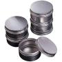 CTKcom 12-Pack 120 ML Screw Top Round Steel Tins,Aluminum Tin Jars,4-Ounce Gram Jar, Cosmetic Sample Containers, For Lip Balm, Salve, Crafts, Cosmetic, Candles, Storage Kit(Pack of 12)