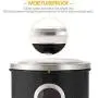 Canister Set of 3, Nested Kitchen Canisters with Stainless Steel Airtight Lids and Windows by H+LUX, Black