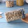 Transparent Glass Dry Grains Food Storage Container Jars Kitchen Organizers Sealing Storage Case,300Ml