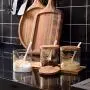 Glas-Gewürzsatz, Küchensalz- und Gewürzsatz mit Holzdeckeln und Messlöffel - Haushalt Gewürzbehälter-Set