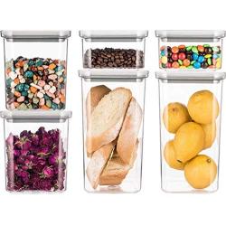 Plastic Sealed Jars, Moisture-Proof Kitchen Food Containers, Storage Coffee Beans/Pasta/Cereal/Oatmeal