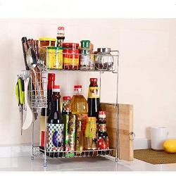 Gotian 2 Storey Rack Kitchen Bathroom Countertop Storage Storage Box Seasoning Jar Rack