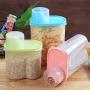 LUYANhapy9 Food Storage Jar Canister, 1.9/2.5L Transparent Food Grain Dispenser Plastic Storage Box Case Sealing Can Container Blue 2.5l