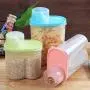 LUYANhapy9 Food Storage Jar Canister, 1.9/2.5L Transparent Food Grain Dispenser Plastic Storage Box Case Sealing Can Container Blue 2.5l LUYANhapy9 Food Storage Jar Canister, 1.9/2.5L Transparent Food Grain Dispenser Plastic Storage Box Case Sealing Can Container Blue 2.5l