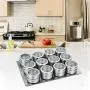 DUDDP Storage Spice lar set Stainless Steel Spice Jars Storage Containers Set Spice Seasoning Boxes 12 - Piece Set Magnetic Portable Spice Tins Set,for barbecue/restaurant/kitchen, etc,Kitchen supplie