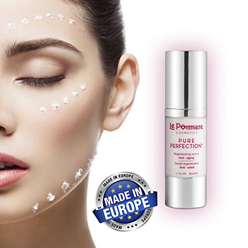 Le Pommiere serum for face moisturizer 1.1 fl oz. Anti age hyaluronic acid. Anti-wrinkle & anti-aging to man & woman with vitamin C, A Retinol, E, Collagen, Q10. Antiage for all skin types