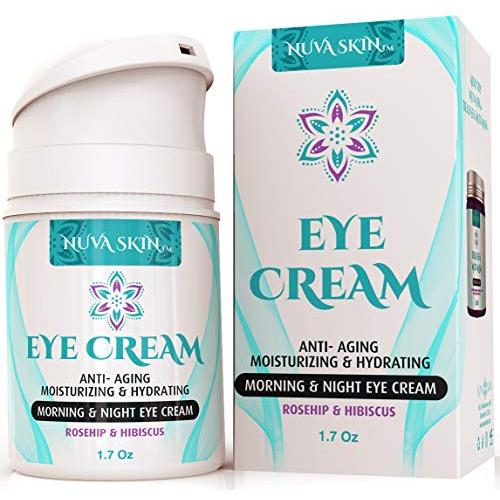 Nuva Skin Intensive Eye Cream with Rosehip & Hibiscus – Anti-Aging Under Eye Cream - Reduce the Appearance of Fine Lines, Wrinkles, Dark Circles, Puffiness and Bags, 1.7 Fl Oz