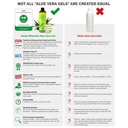 Organic Aloe Vera Gel with 100% Pure Aloe From Freshly Cut Aloe Plant, Not Powder - No Xanthan, So It Absorbs Rapidly With No Sticky Residue - Big 12 oz