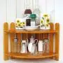Kitchen Organization Spice Rack Decorative Wooden Shelf Countertop Seasoning Jars Storage Freestanding Holder Display For Cabinet Pantry Household Items