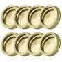 IEFIEL 8Pcs 70mm Stainless Steel Air Tight Replacement Screw Bands/Rings with Discs for Mason Canning Jars Gold One Size