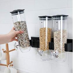 1.5L Wall Hanging Sealed Storage Tank Kitchen Grain Distributor Food Storage Barrel Cereal Machine