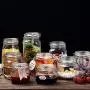 YunNasi Glass Favor Jars with Lids Airtight Canister Food Storage Canning Bottles Jar for Sauce Coffee Beans Cookies Candies Clear (25.62oz-750ml)