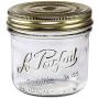 Le Parfait Familia Wiss Terrine - 500ml Wide Mouth French Glass Mason Jar w/ 2-Piece Gold Lid, 16oz/Pint (Pack of 6)