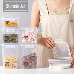 Heptern Plastic Food Storage Container Storage Box Storage Tank With Lids For Kitchen Grain Dried Fruit Milk Powder Sealed - Square Shape 850ML 1500ML 2300ML