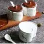 Mini Spice Jars Creative marbled kitchen ceramic seasoning jar set Mini Spice Jars Creative marbled kitchen ceramic seasoning jar set