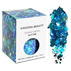 Mermaid Chunky Glitter ✮ Large 30g Jar KARIZMA BEAUTY ✮ Festival Glitter Cosmetic Face Body Hair Nails