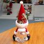 Qianren Christmas Doll Jar Candy Holder Cookie Snack Storage Can Home Table Decor for Xmas, Santa/Elk/Snowman