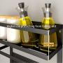 Magnetic Fridge Spice Rack Organizer with 5 Utility Hooks, 4 Tier Magnetic Paper Towel Holder, Multi Use Kitchen Rack Shelves for Storage Mason Jars Bottles by Colture [Black]