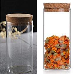 UPKOCH Clear Glass Canisters Food Storage Jar Tank Sealed Cans for Nuts Flowers Coffee Bean Loose Tea with Cork 300ml