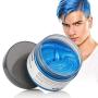 MOFAJANG Unisex Hair Wax Color Dye Styling Cream Mud, Natural Hairstyle Pomade, Washable Temporary,Party Cosplay (Blue)