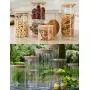WANGLX ST Glass Storage Jar Wood Lid Food Storage Tank Good Sealing Heat-Resistant Borosilicate Glass Sealed Cans Dried Fruit Sealed Bottle