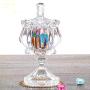 YL LY Fashion Crystal Glass High Feet Candy Jar Candy Box Candy Box Exquisite Transparent Lead-Free Glass Storage Jar Variety A Tulip
