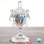 YL LY Fashion Crystal Glass High Feet Candy Jar Candy Box Candy Box Exquisite Transparent Lead-Free Glass Storage Jar Variety A Tulip