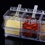 4pcs/set seasoning boxKitchen Organizer Storage Boxes Spices Seasoning Jar Transparent Sugar Salt Bottle Kitchen Accessories,01