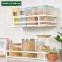 Spice Rack Wall Mount Holder Single Self Adhesive Herb Storage Steel Jar Organizer Saves Space Container For Kitchen Bathrooms Cabinet Cupboard White Cabinet Storage (Size : B)