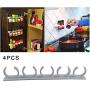 4PCS/Set Gripper Strip Clips Extra Support Spice Rack Dispenser Cabinet Kitchen Holder Storage, 4 Strips Holds 20 Spice Jars, Spice Racks Strips Cabinet Door, Easily Seasoning Carrier Bottle Holder